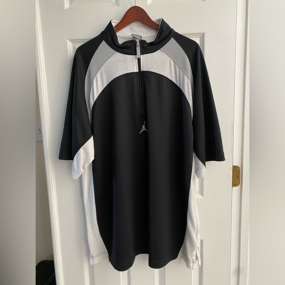 Black and White Jordan Half-Zip Shirt